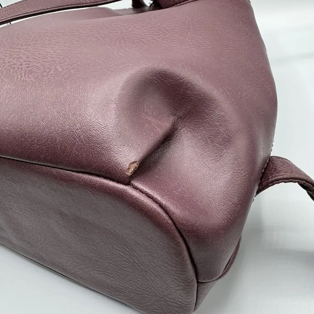 Matt & Nat Purple Vegan Leather Backpack Zip Pocket Adjustable Straps
